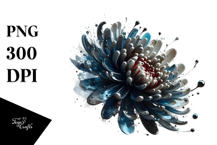 Glossy Chrysanthemum with -like Material, Abstract example image 1