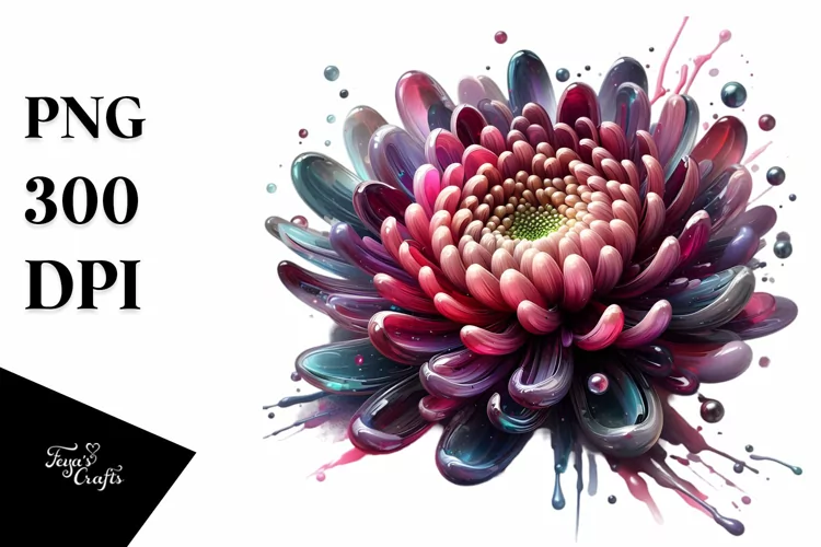 Glossy Chrysanthemum with -like Material, Abstract