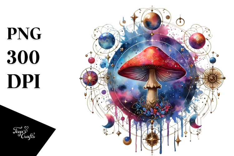 Vibrant Mushroom Tarot PNG