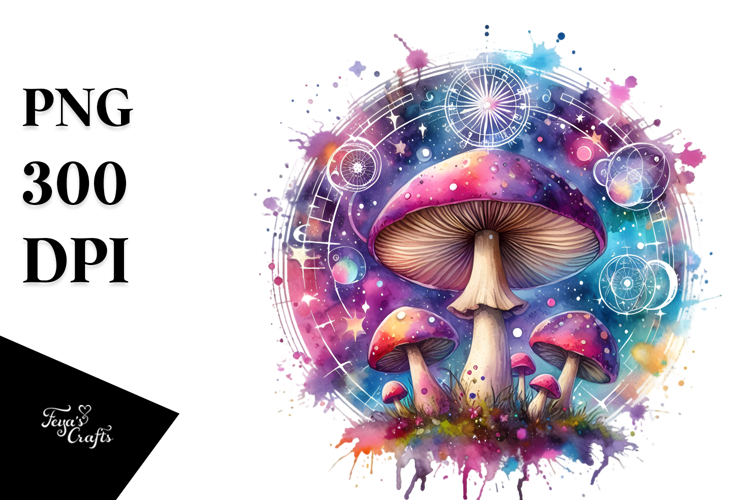 Vibrant Mushroom Tarot PNG