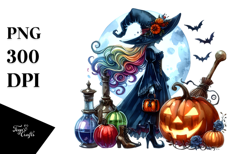 Witch Halloween Dress PNG