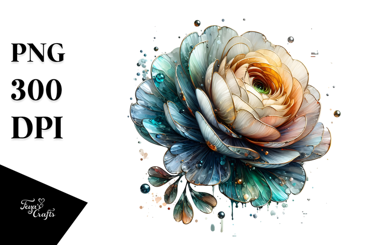 Artistic Ranunculus Material Watercolor Splash
