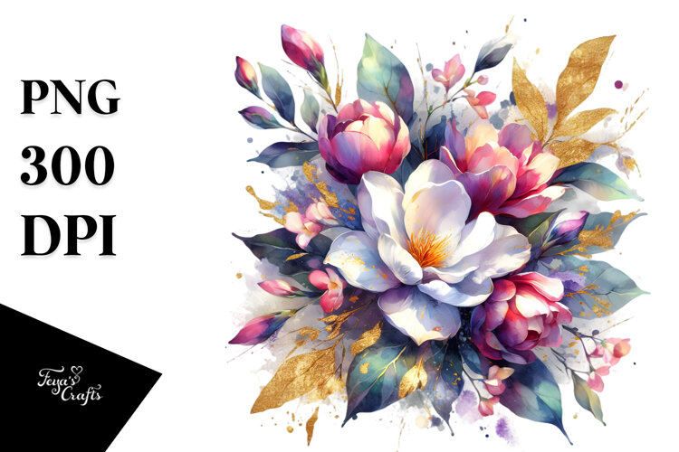 Gorgeous Foil Bouquet Art example image 1