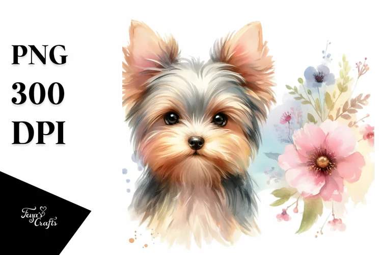 Pastel Yorkshire Terrier Canvas Edge