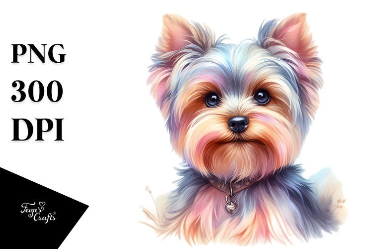 Pastel Yorkshire Terrier Canvas Edge example image 1