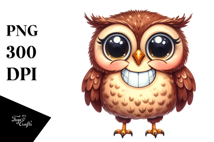Funny Owl Standing in 2 Legs
