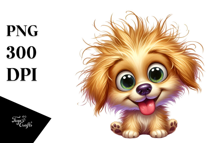 Golden Retriever Cartoon Watercolor example image 1