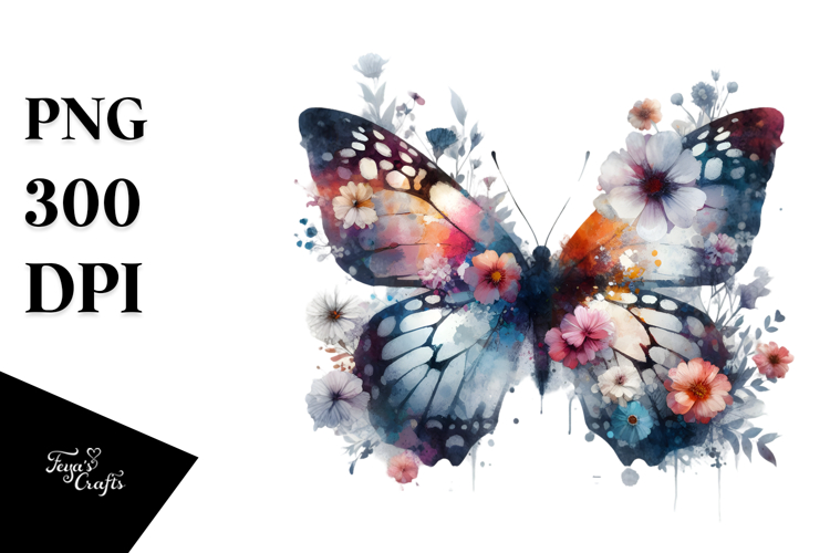 Grunge Butterfly Painting PNG