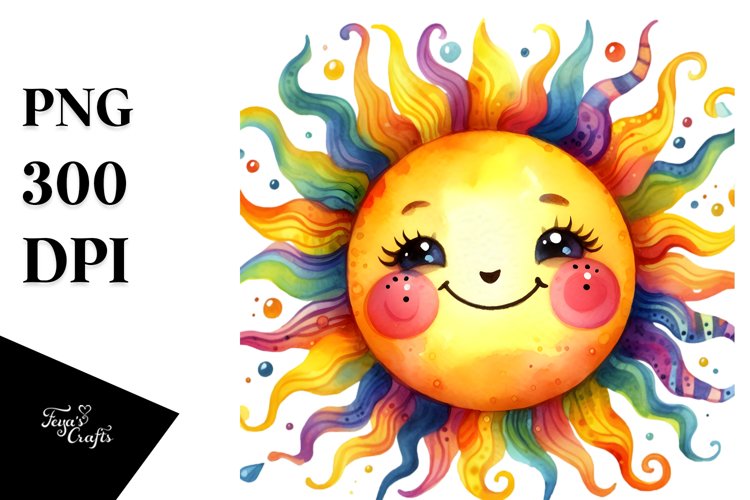 Simple Smiling Sun PNG example image 1