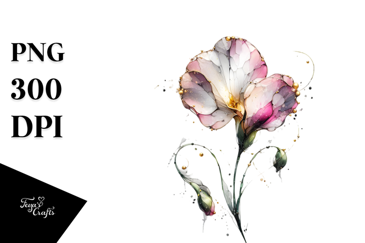 Golden Floral Abstract Art