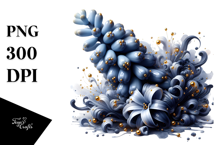 Golden Glossy Hyacinth Design