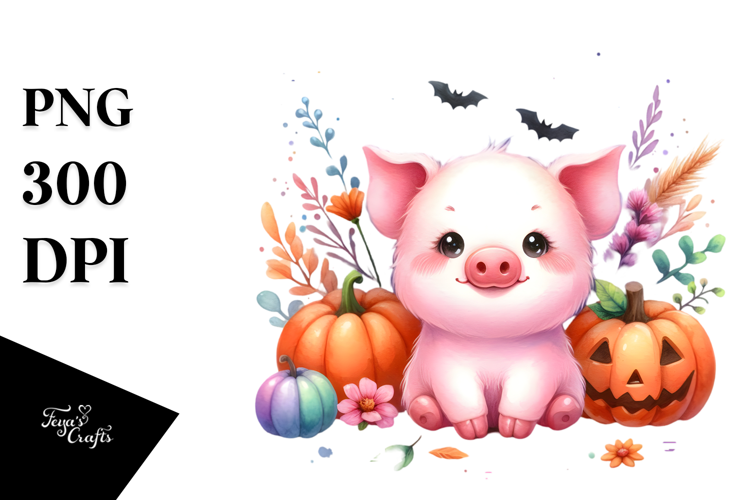 Vibrant Baby Pig Halloween