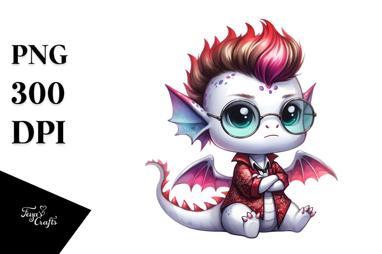 Watercolor Baby Dragon PNG
