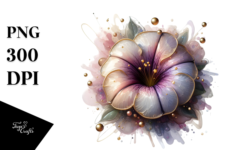 Abstract Golden Petunia PNG