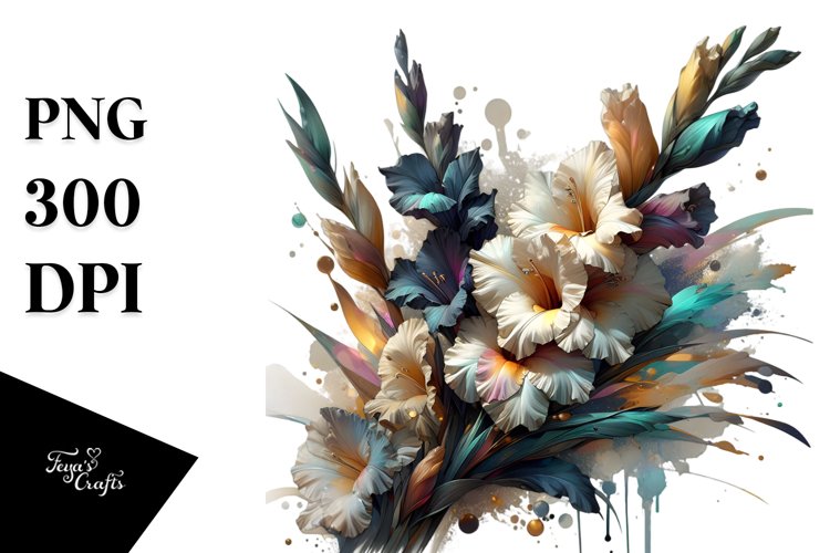 Shiny Gladiolus Watercolor Clipart