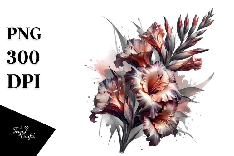 Metallic Gladiolus Watercolor Art