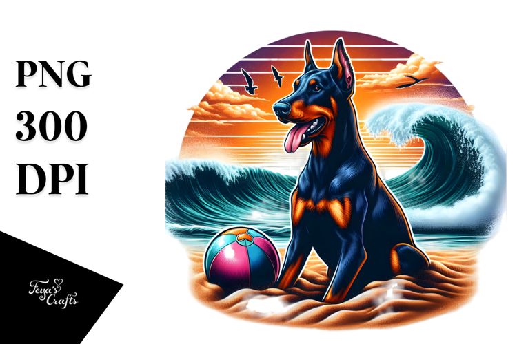 Doberman Pinscher at Sunset | Sublimation | Clipart
