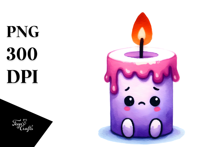 Vibrant Candle Watercolor Clipart