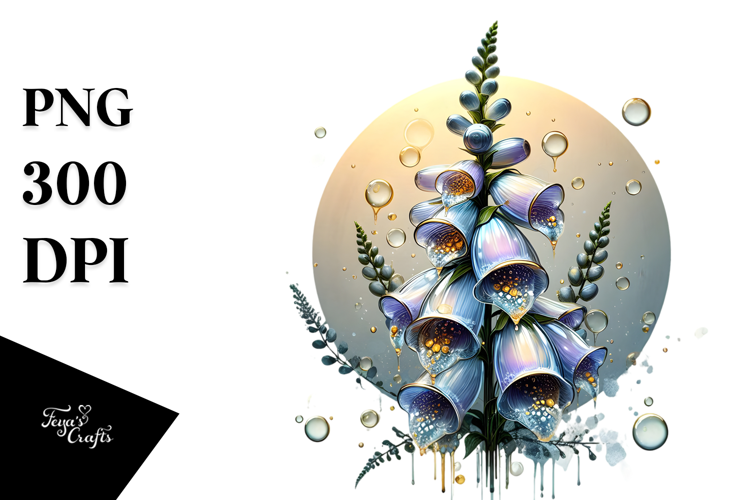 Glossy Foxglove Watercolor Splash PNG