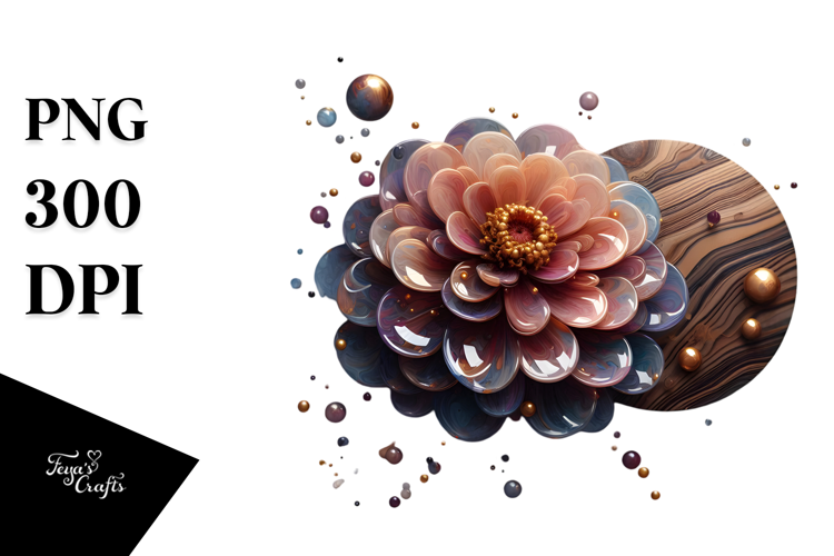 Abstract Glossy Zinnia