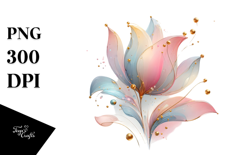Abstract Pastel Shiny Tulip PNG