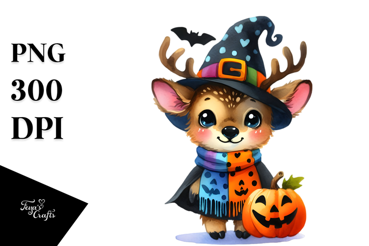 Cute Baby Elk Halloween Clipart