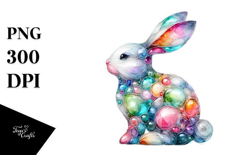Bunny on Splashy Background PNG