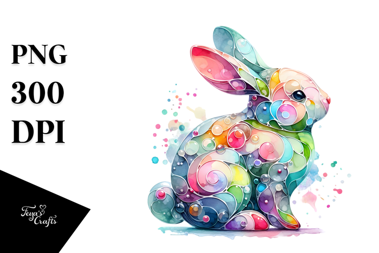 Bunny on Splashy Background PNG
