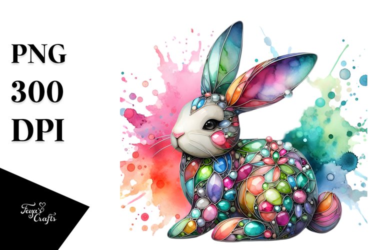 Bunny on Splashy Background PNG