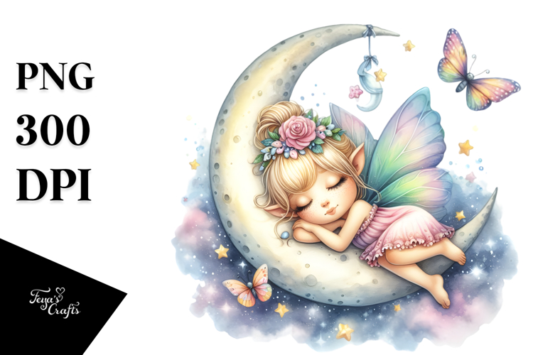 Colorful Fairy Watercolor Sticker | Sublimation | Clipart
