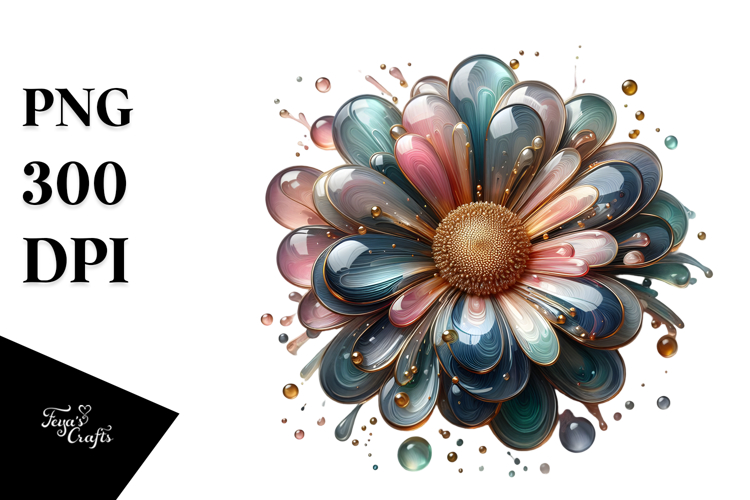 Abstract Gerbera Watercolor PNG example image 1