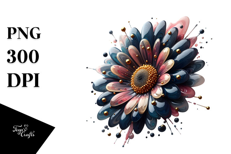 Abstract Gerbera Watercolor PNG example image 1