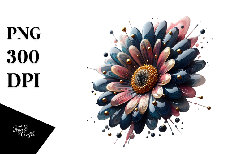Abstract Gerbera Watercolor PNG