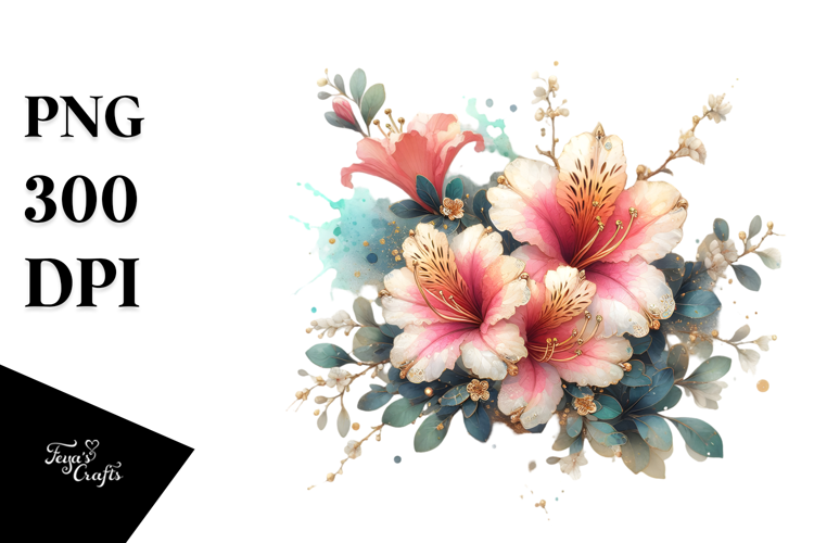 Azalea with Golden Insertions, PNG