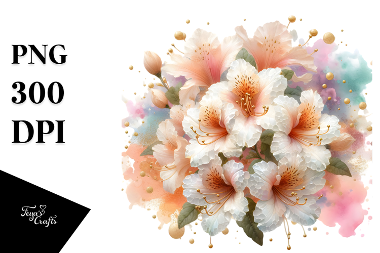 Azalea with Golden Insertions, PNG