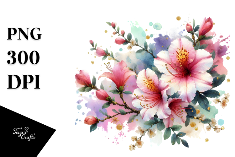Azalea with Golden Insertions, PNG