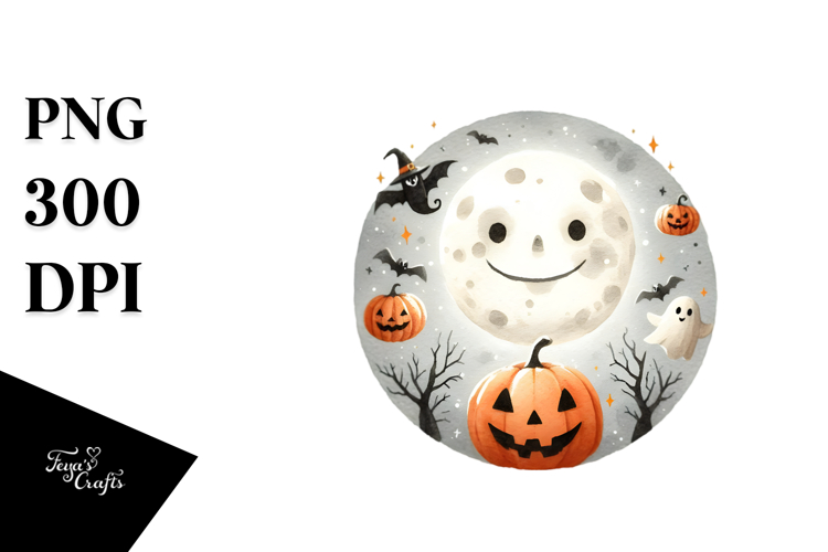 Funny Halloween Full Moon Clipart, Transparent PNG