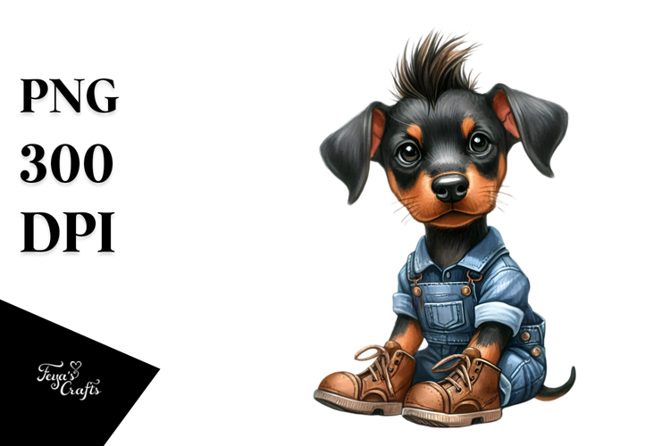 Watercolor Doberman Pinscher Jeans Sports Shoes