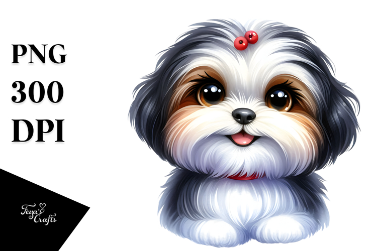 Watercolor Cute Havanese PNG