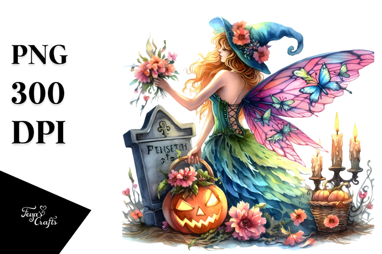 Simple Vibrant Fairy in Halloween Style