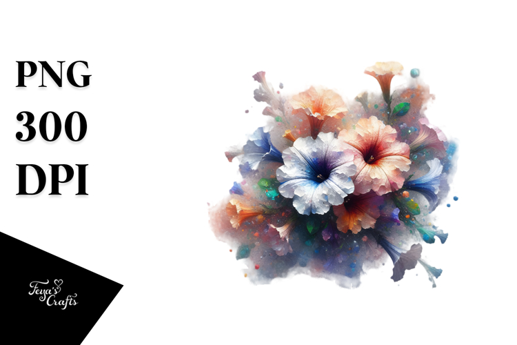 Abstract Shiny Petunia Splash | Clipart