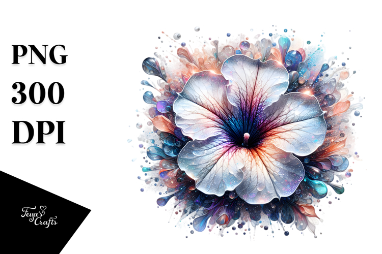 Abstract Shiny Petunia Splash | Clipart