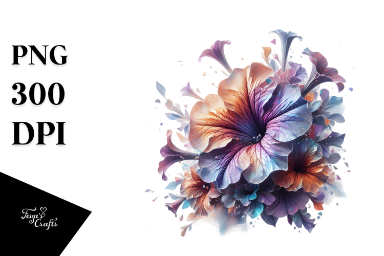 Abstract Shiny Petunia Splash | Clipart