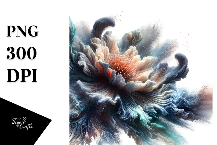 Abstract Shiny Anemone Splash | Clipart