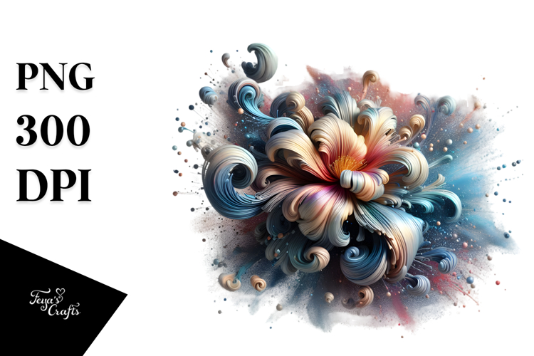 Abstract Shiny Anemone Splash | Clipart