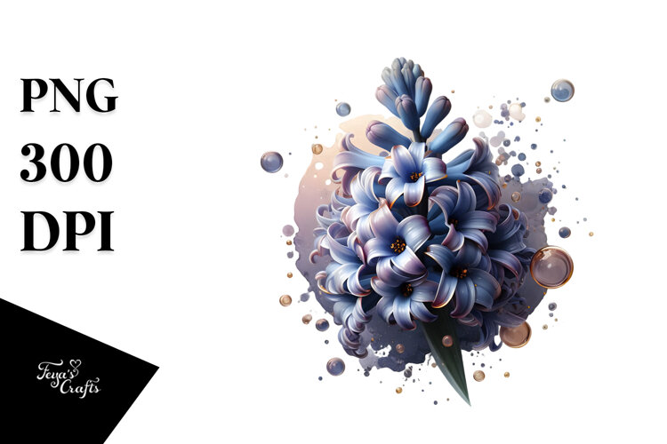 Glossy Hyacinth, Round Watercolor Splash example image 1