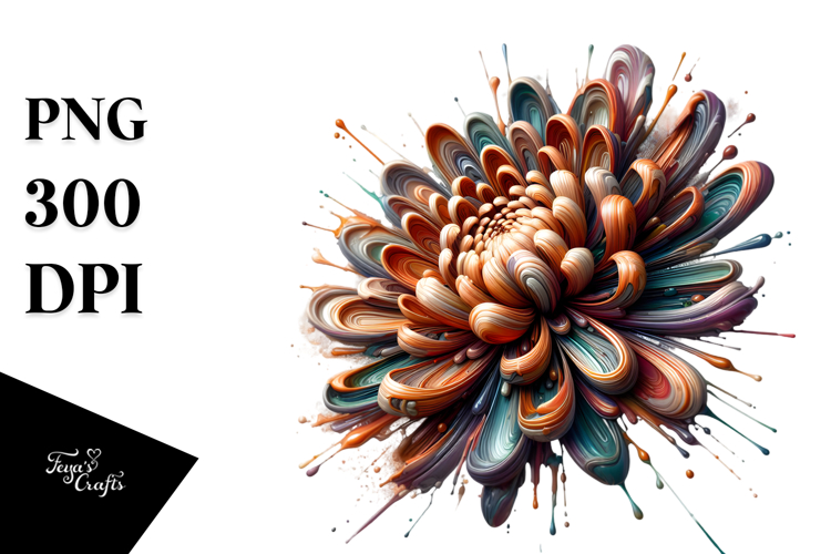 Abstract Shiny Chrysanthemum Splash | Clipart