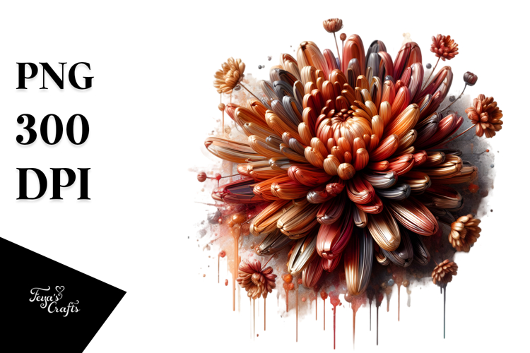 Abstract Shiny Chrysanthemum Splash | Clipart