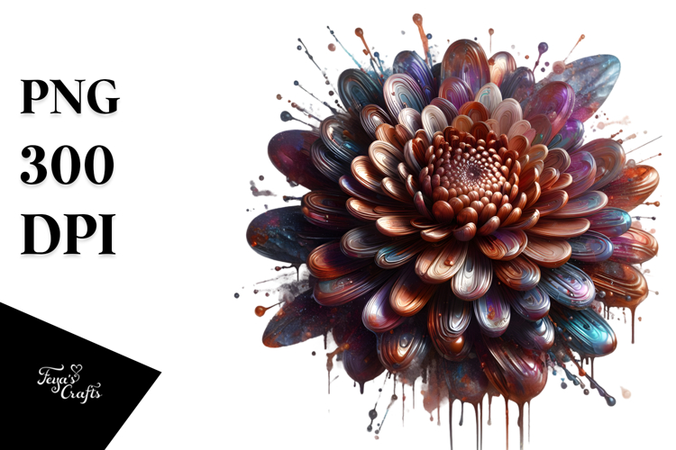 Abstract Shiny Chrysanthemum Splash | Clipart