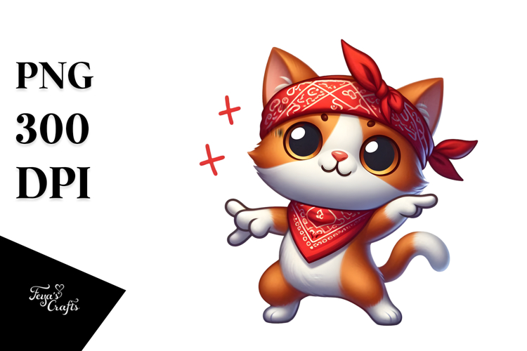 Playful Kitten Bandana PNG